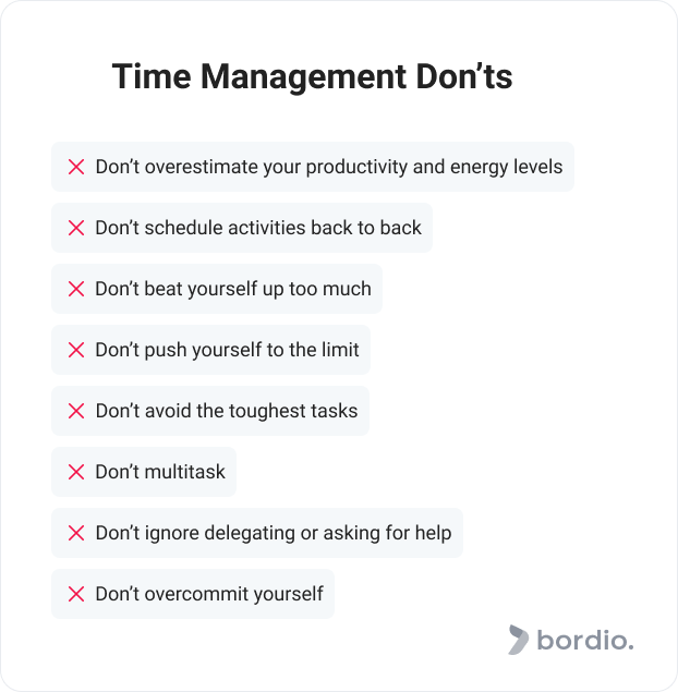 Time management common mistakes