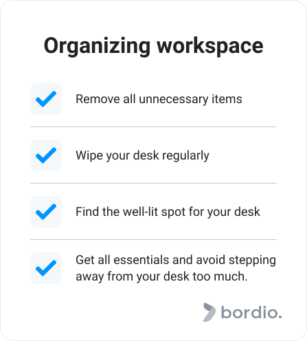 Organizing workspace