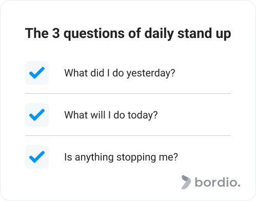 The 3 questions of daily stand up