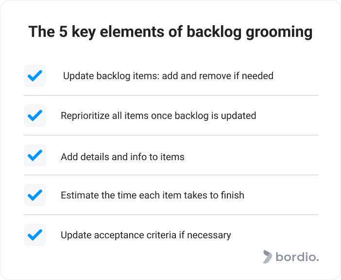 The 5 key elements of backlog grooming