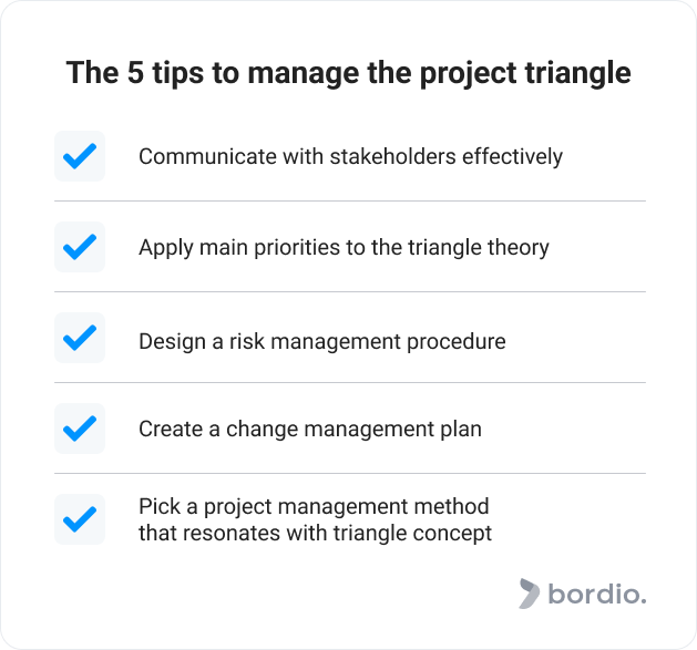 The 5 tips to manage the project triangle