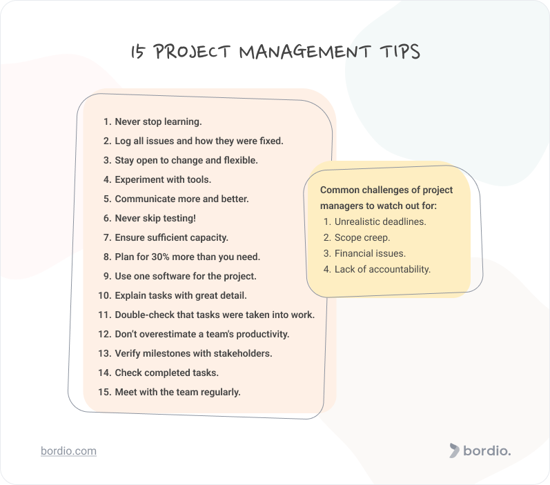 15 Project Management Tips To Start Using Today - Bordio