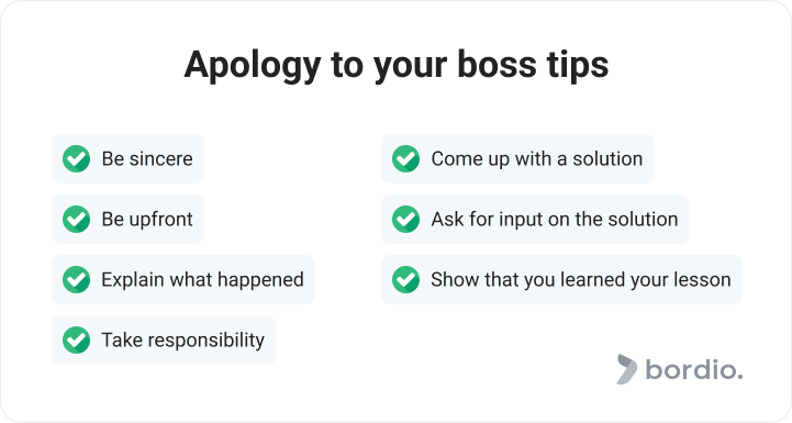 Apology to your boss tips