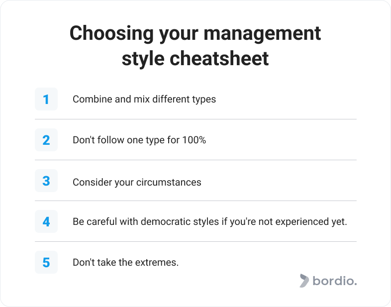 Choosing your management style cheatsheet