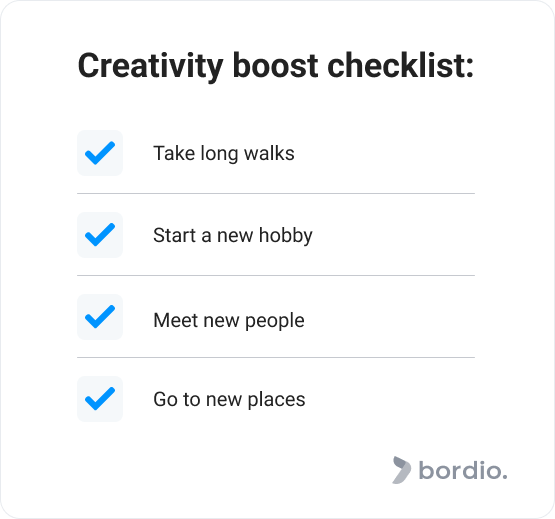 Creativity boost checklist