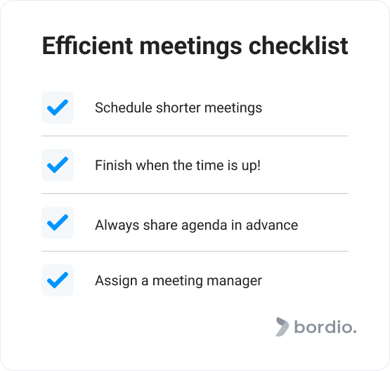 Efficient meetings checklist