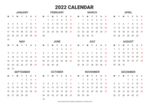 Free Printable Calendar 2022 Templates in PDF - Bordio