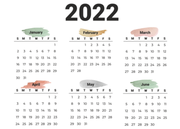 Printable yearly calendar 2022 from Sunday (preview)