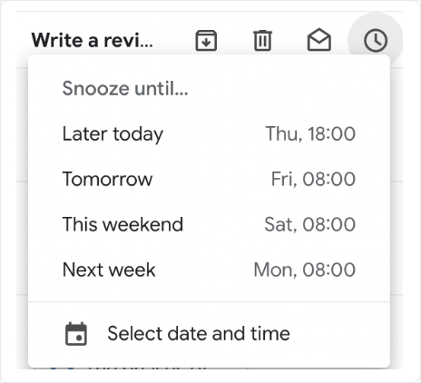 Gmail Tips And Tricks - Snooze Until