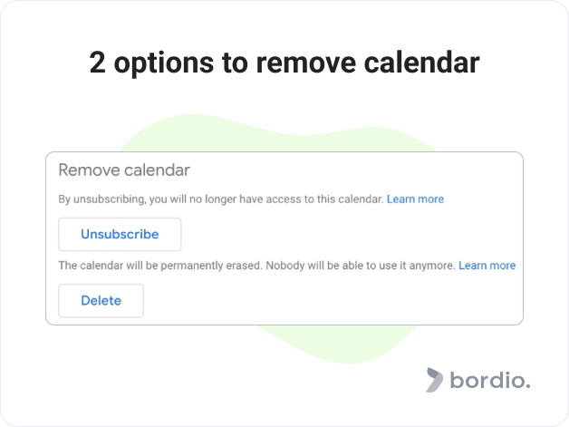 2 options to remove calendar