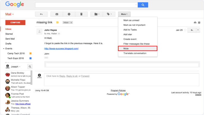 Gmail Tips And Tricks - Mute