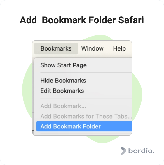 Add  Bookmark Folder Safari