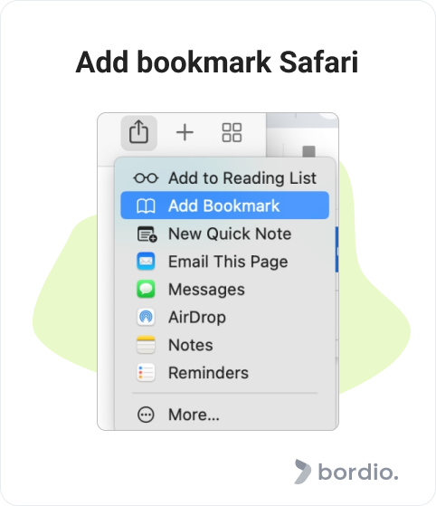 Add bookmark Safari