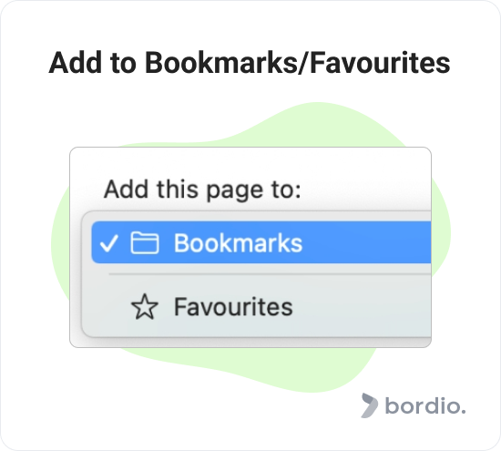 Add to Bookmarks/Favourites