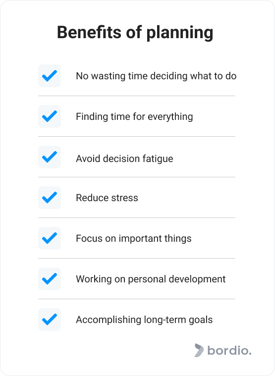 Benefits of planning