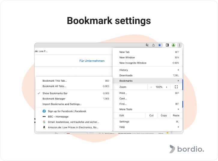 Bookmark settings