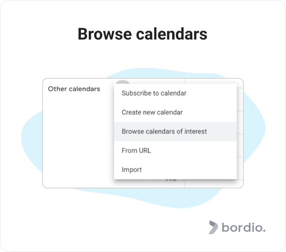 Browse calendars