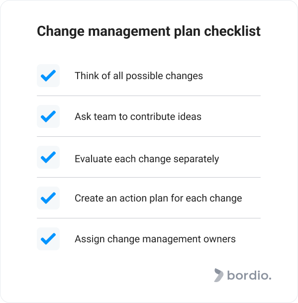 Change management plan checklist