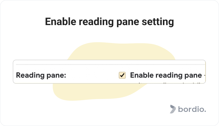 Enable reading pane setting