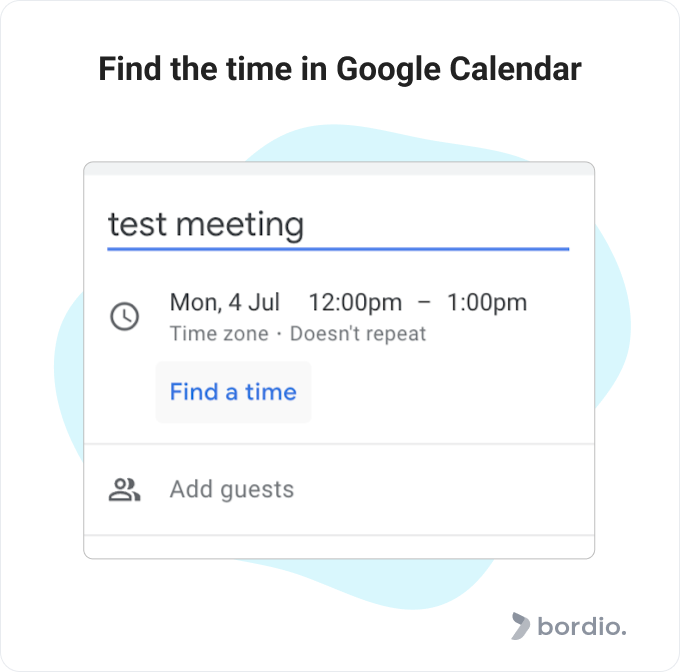 Find the time in Google Calendar