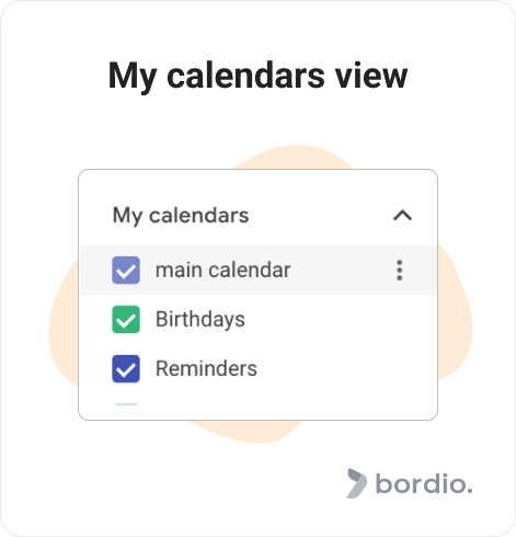 My calendars view