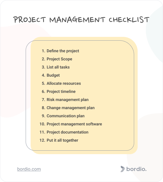 Project Management Checklist Key Points Bordio