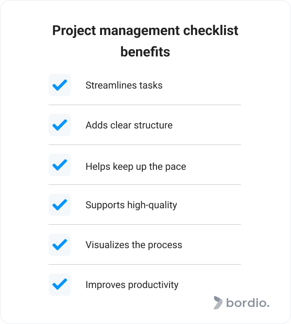 Project management checklist benefits