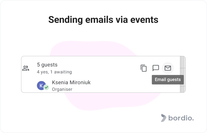Sending emails via events