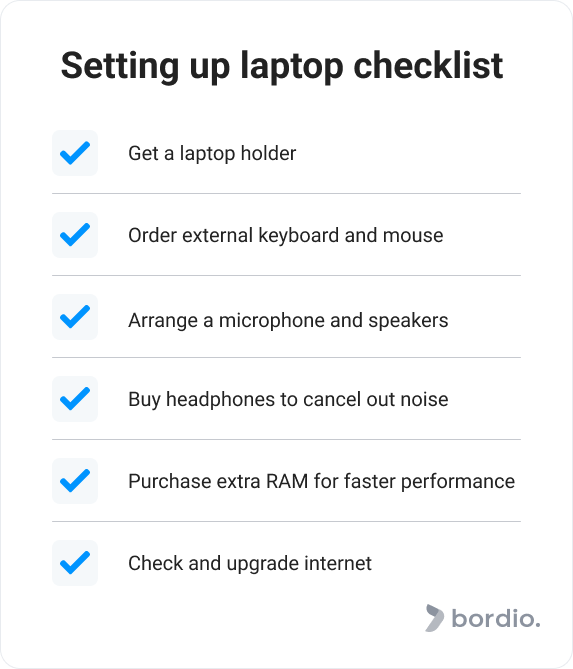 Setting up laptop checklist