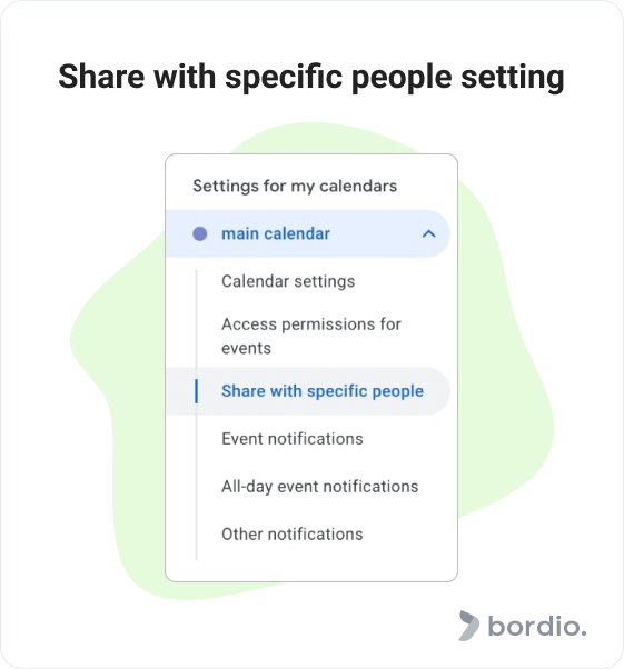 Share with specific people setting
