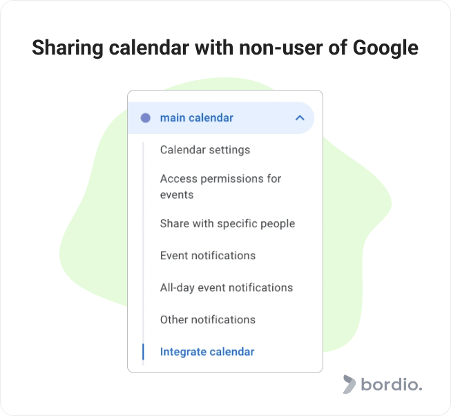 Sharing calendar with non-user of Google