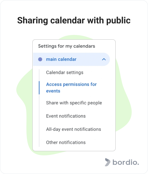 Sharing calendar with public