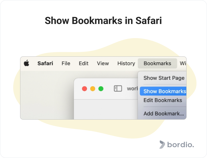 Show Bookmarks in Safari