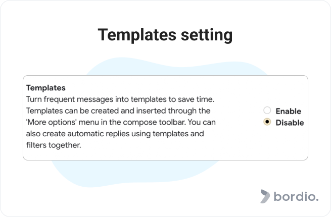 Templates setting