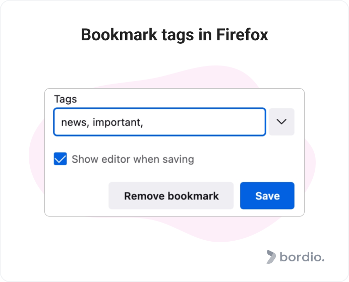 Bookmark tags in Firefox