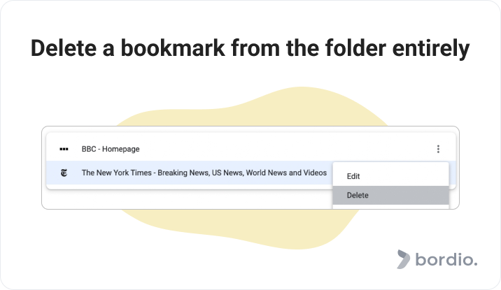 Delete a bookmark from the folder entirely