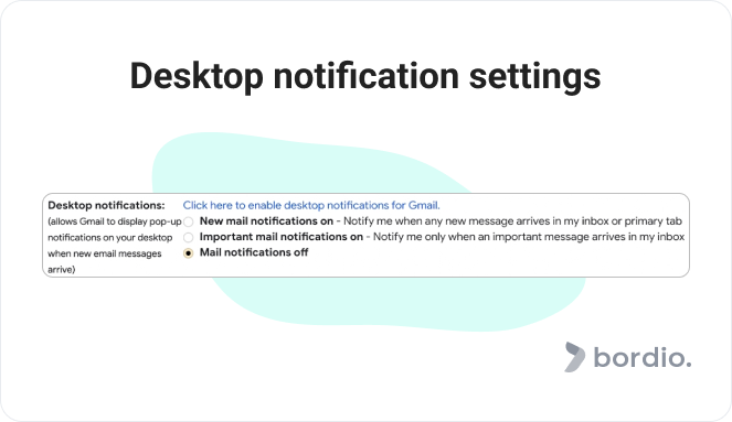 Desktop notification settings