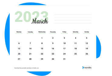 March 2023 Printable Calendar