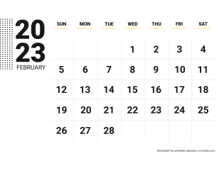 February 2023 Calendar Sunday