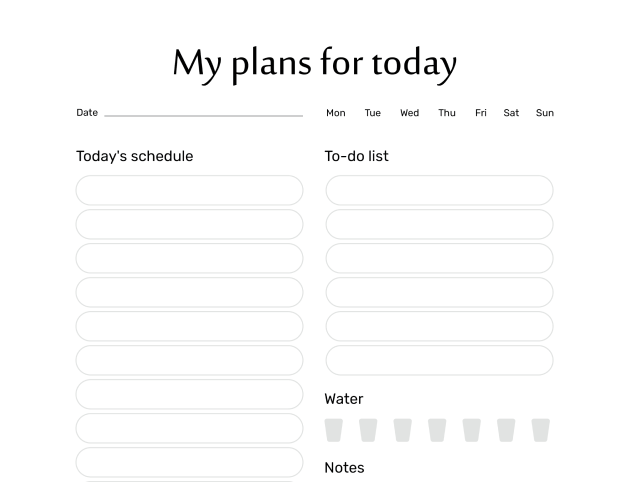 Printable Daily Planner Template - Bordio