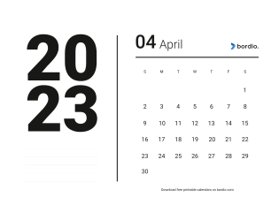 Printable April 2023 Calendar Sunday