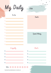 Printable Daily Planner Template | Free Templates in PDF - Bordio