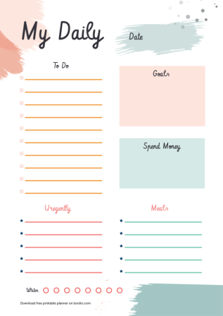 Printable Daily Planner Templates for free