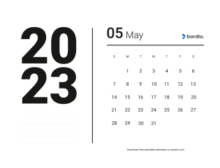 Printable May 2023 Calendar Sunday