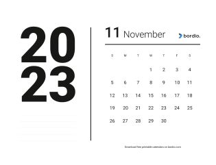Printable november 2023 Calendar Sunday