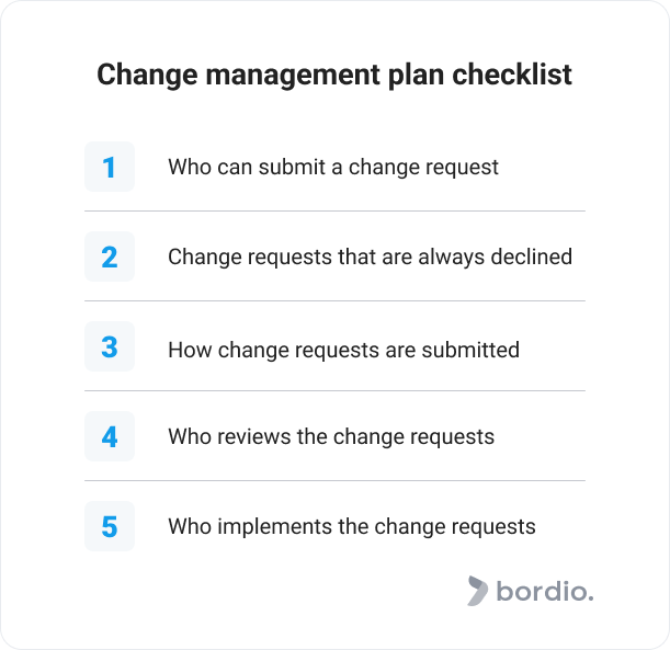 Change management plan checklist