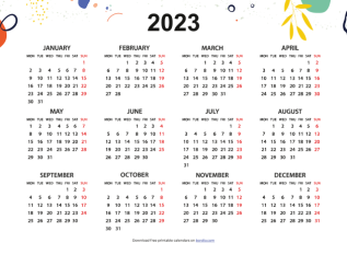 Calendar 2023 Printable Template