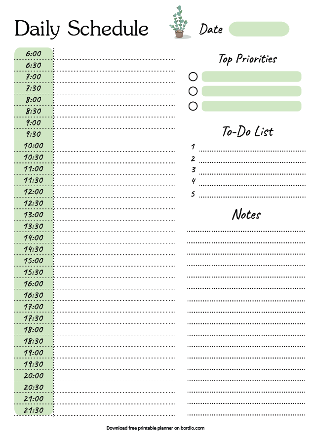 Daily Schedule Templates For Top Productivity - Free Download