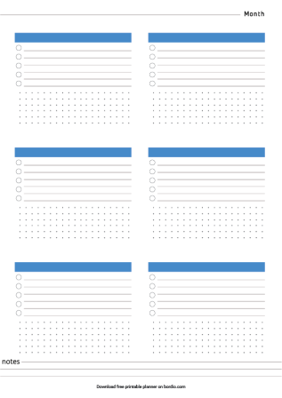 Free monthly planner template