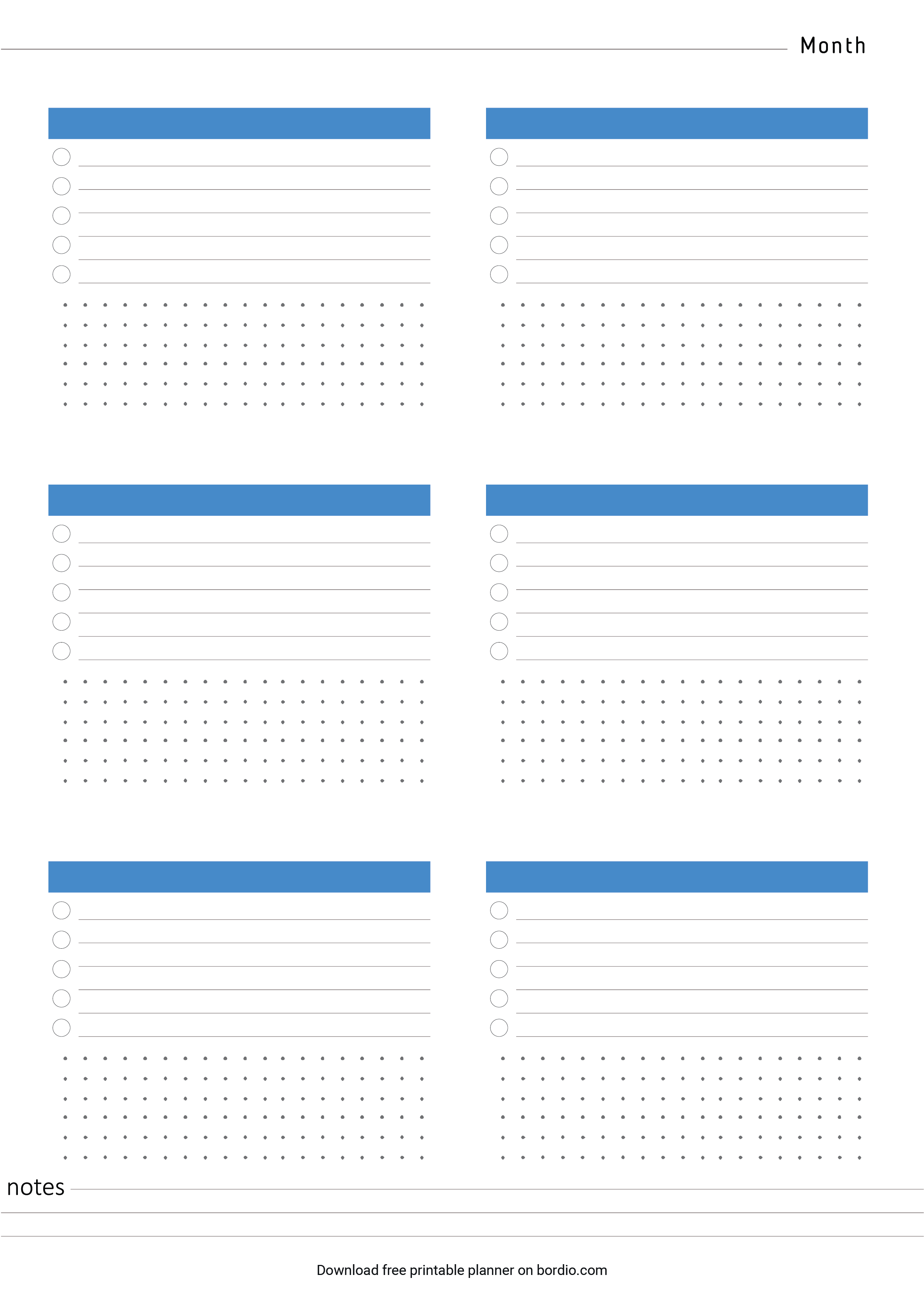 Printable Monthly Planner Templates Download For Free In PDF